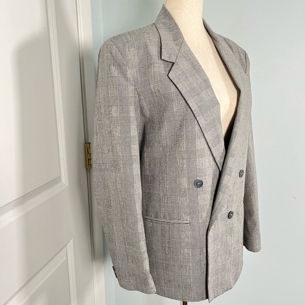 TFW Boyz vintage double breasted glen check plaid jacket - Picture 9 of 15
